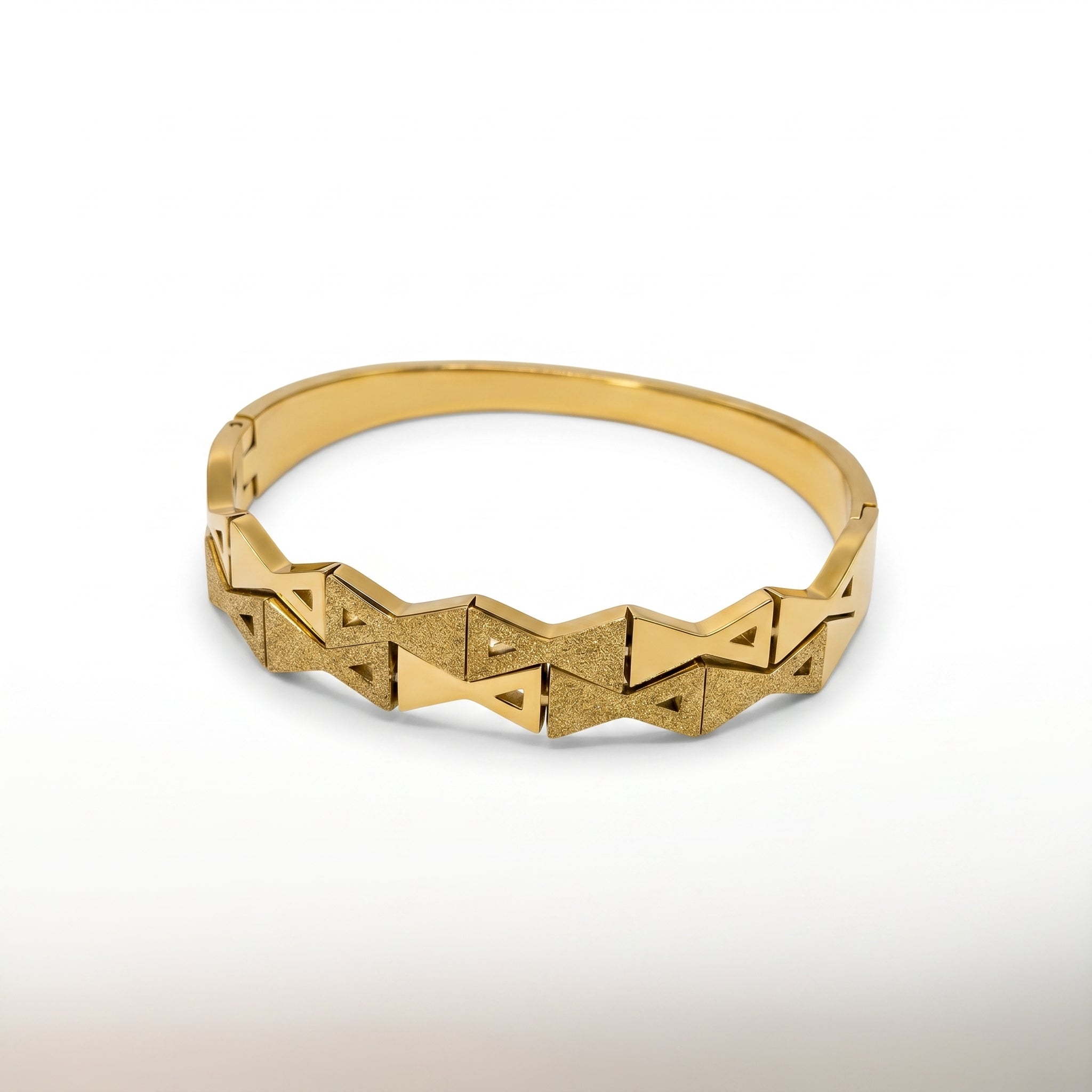 Geo Edge Gold Bangle Cuff