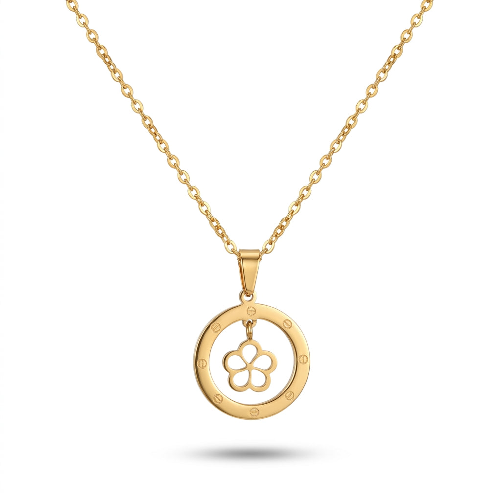 Clover Halo Pendant Necklace