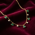 Emerald Charm Station Necklace (with earrings)
