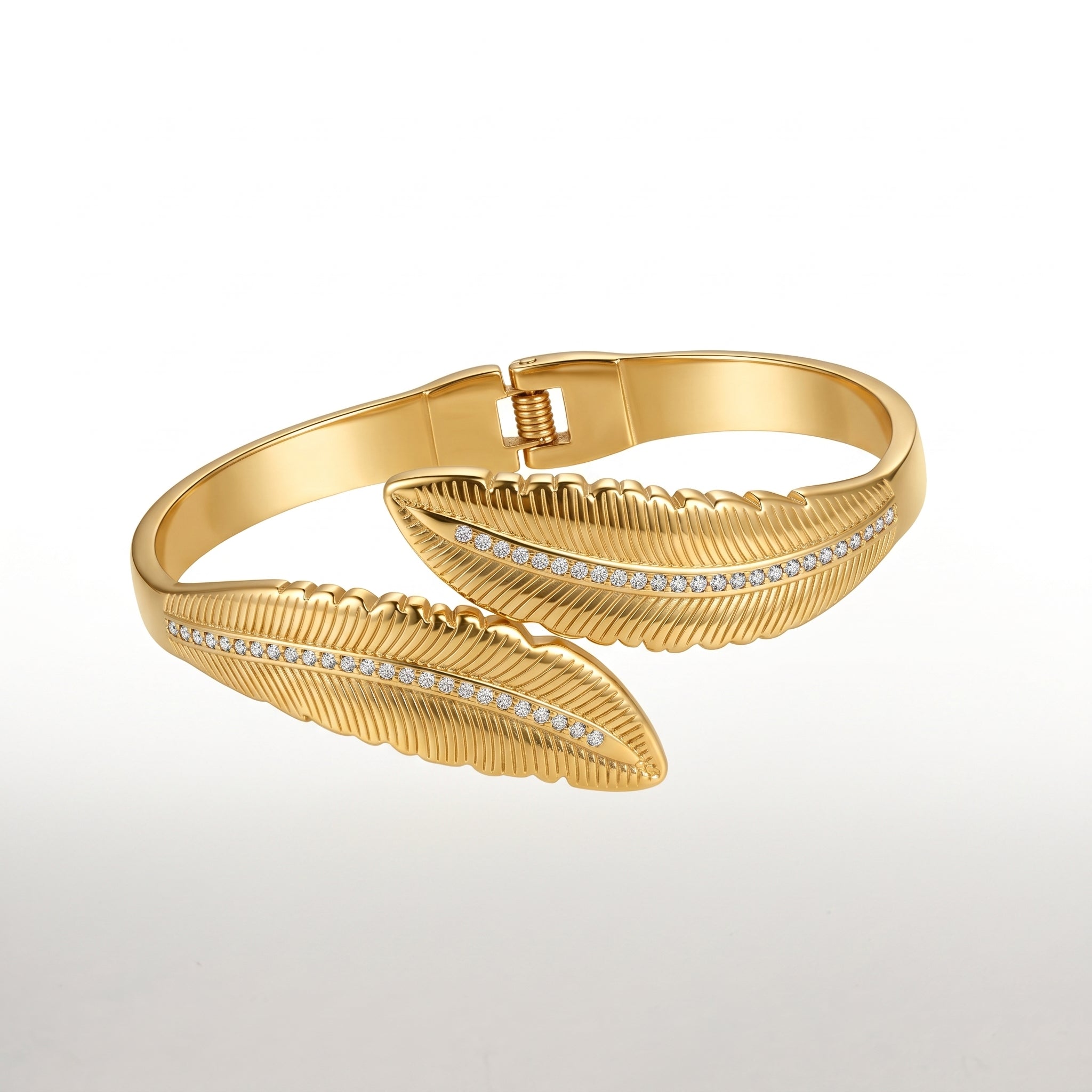 Golden Feather Luxe Cuff Bracelet