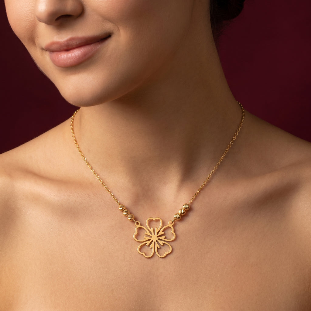 Flora Gold Minimal Pendant Necklace