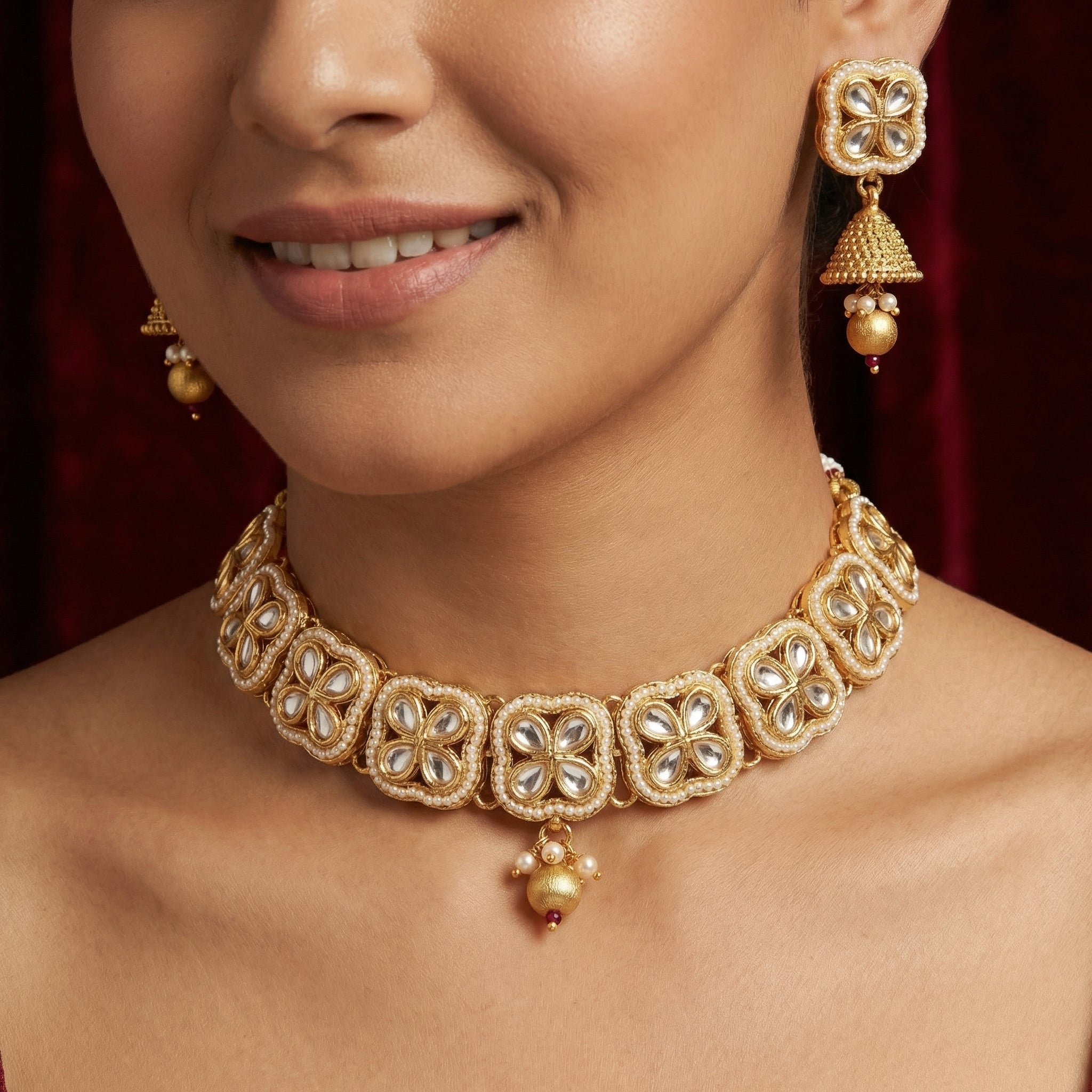 Rivaya Floral Kundan Choker Set