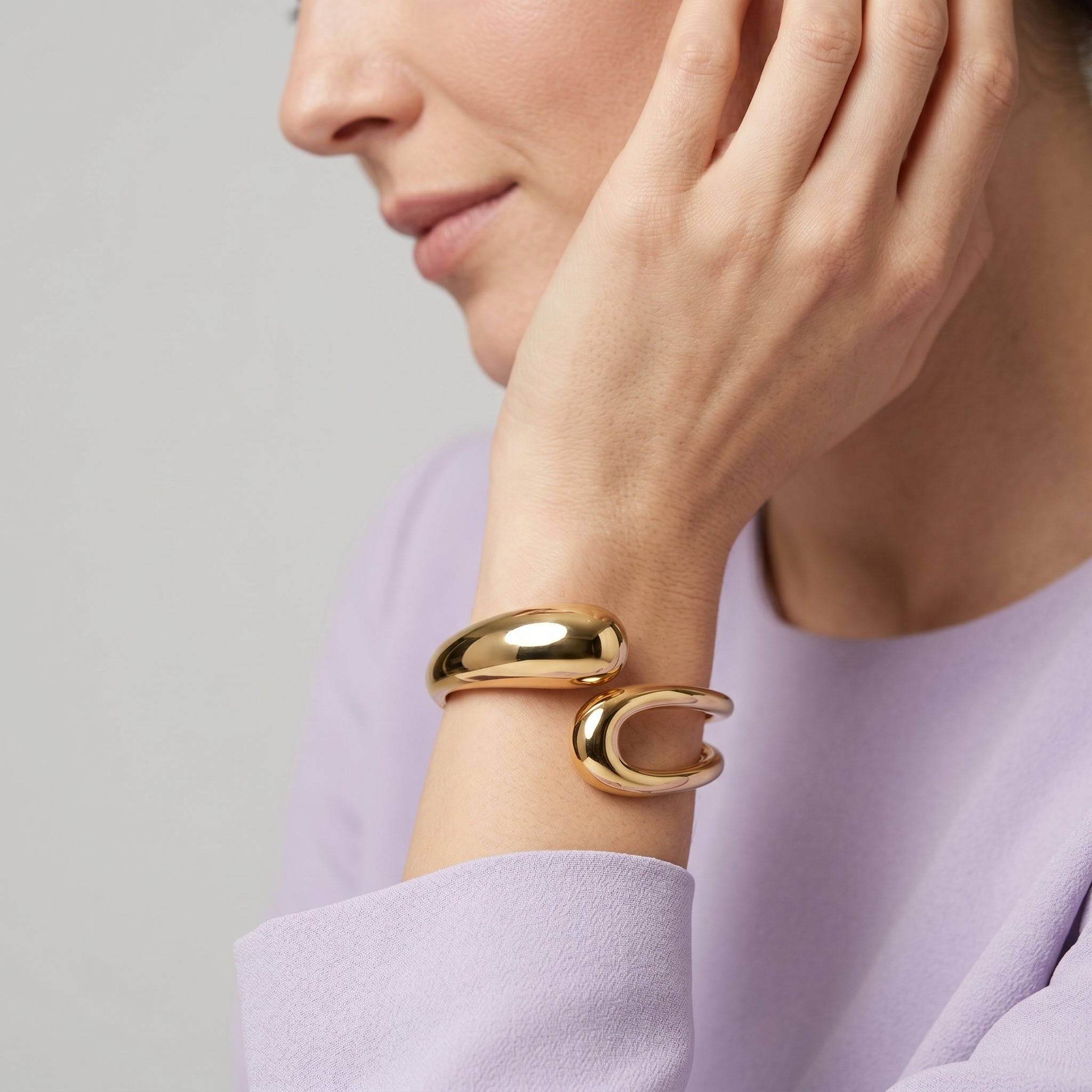 Sculpted Aura Gold Cuff Bracelet