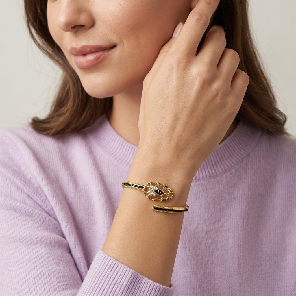 Serpente Noir Cuff Bracelet