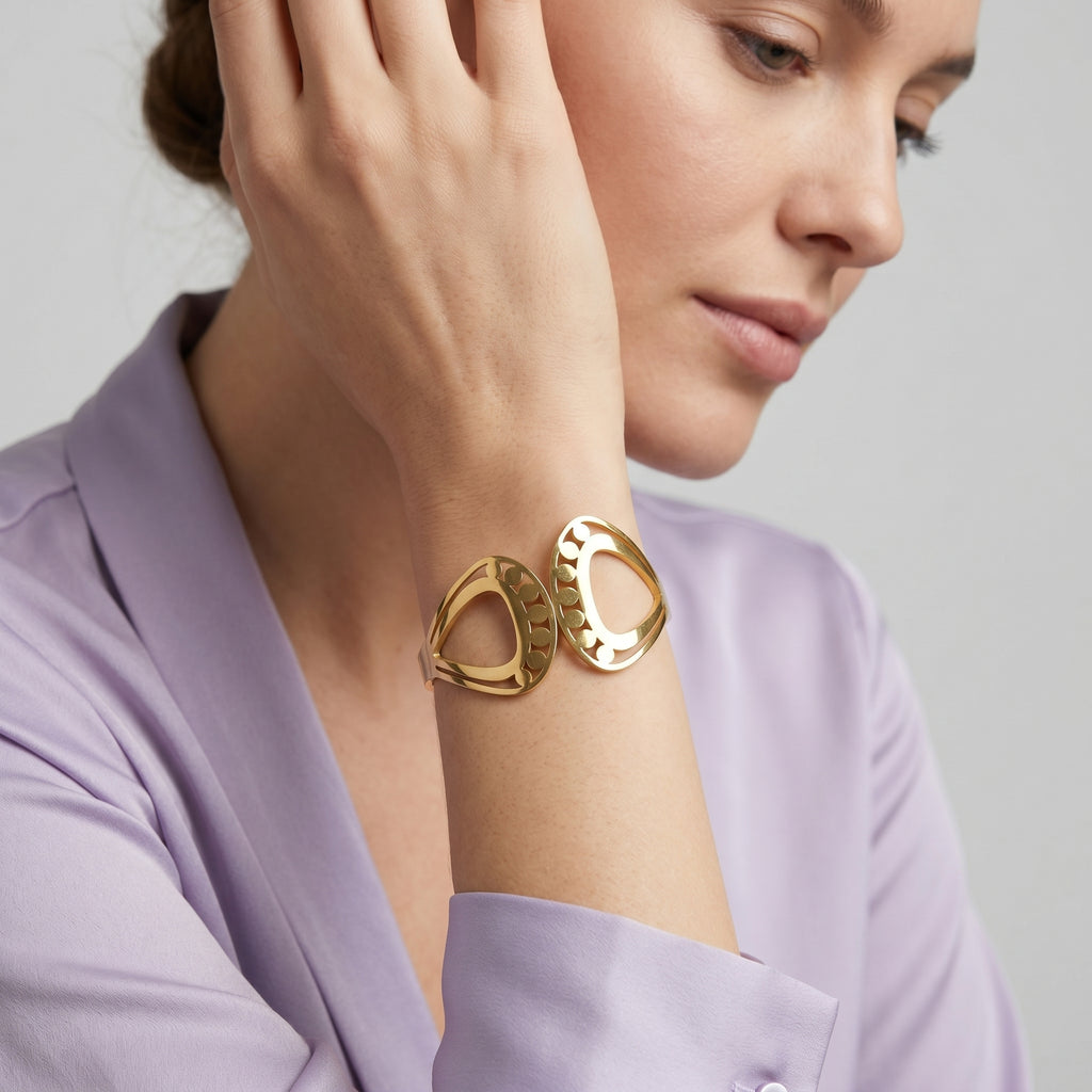 Regal Arc Gold Cuff Bracelet