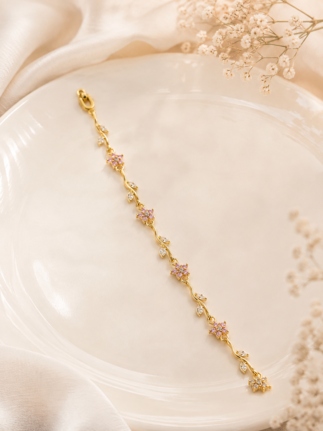 Rivaya Pink Floral Bracelet