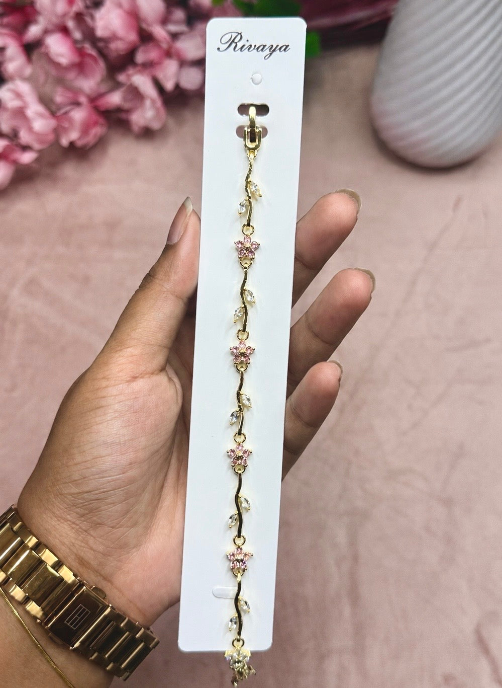 Rivaya Pink Floral Bracelet