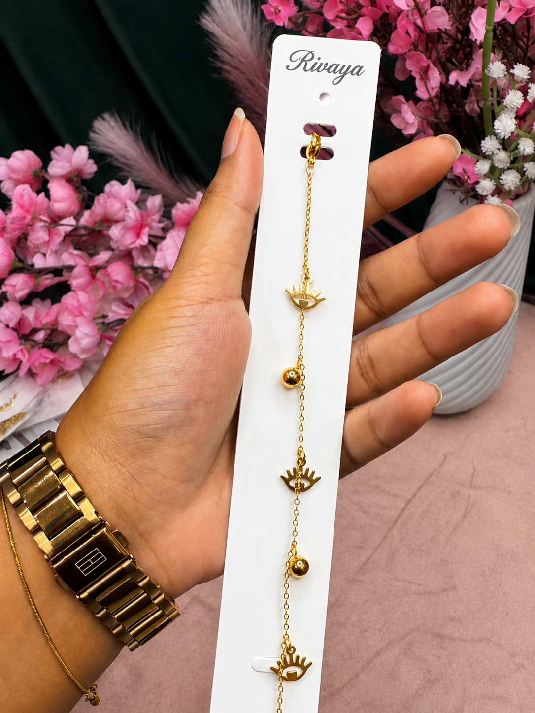 Rivaya Golden Evil Eye Bracelet