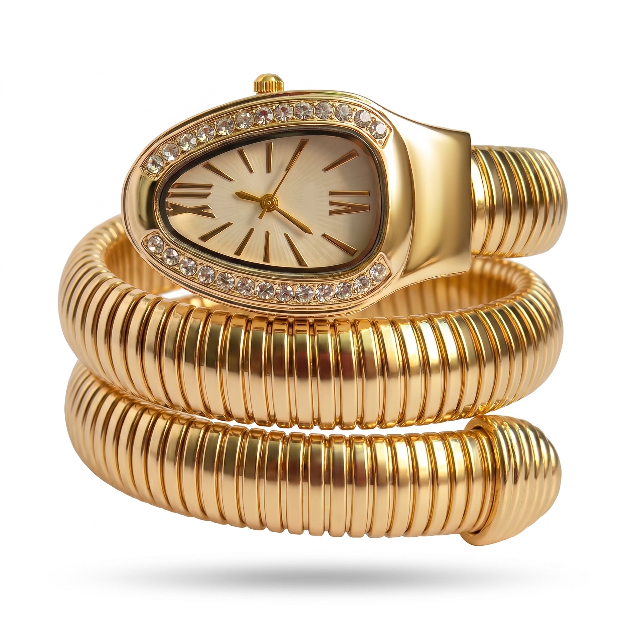 Serpenti Gold Crystal Coil Watch
