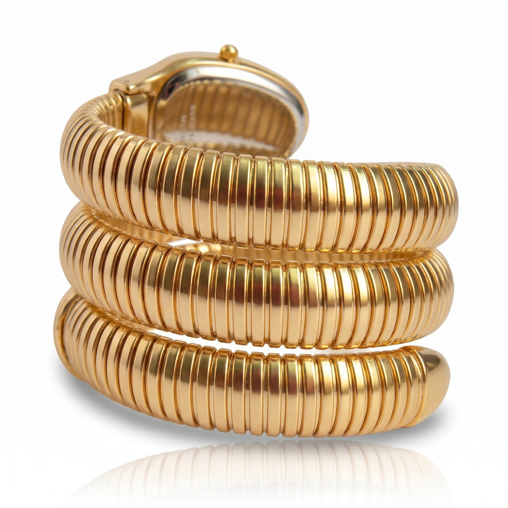 Serpenti Gold Crystal Coil Watch