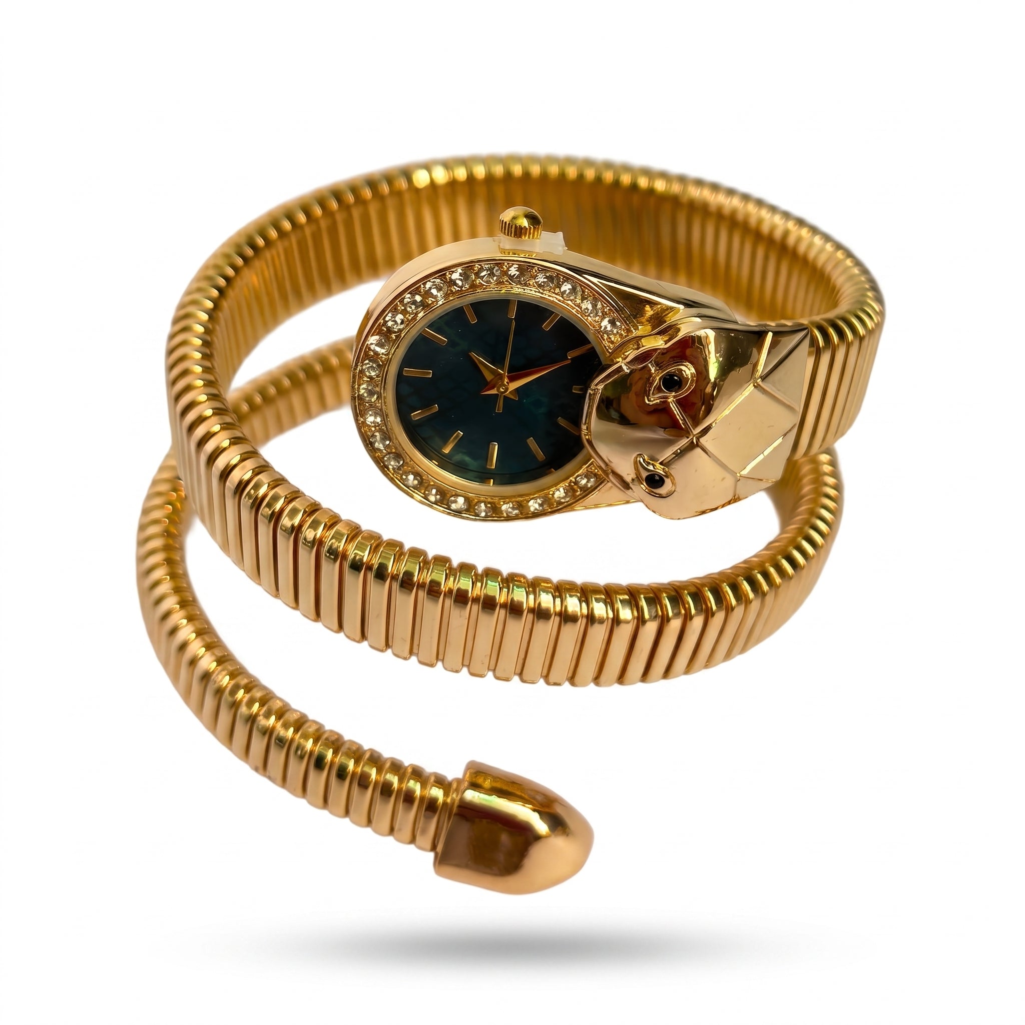 Serpenti Emerald Dial Gold Watch