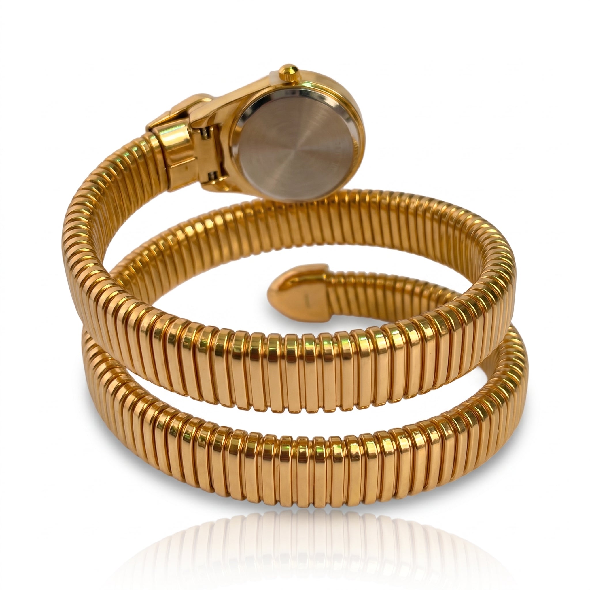 Serpenti Emerald Dial Gold Watch