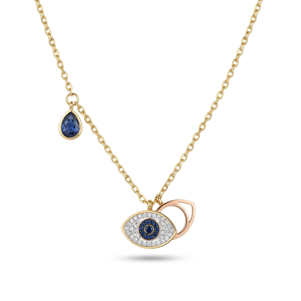 Evil Eye Charm Drop Necklace