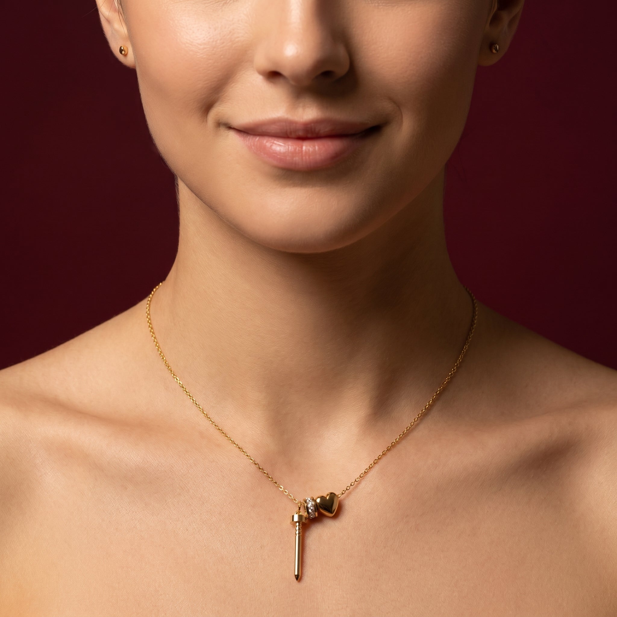 Cupid Charm Trio Necklace