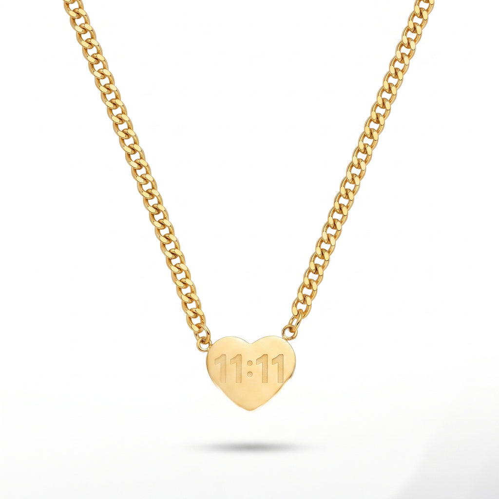 1111 Heart Charm Necklace