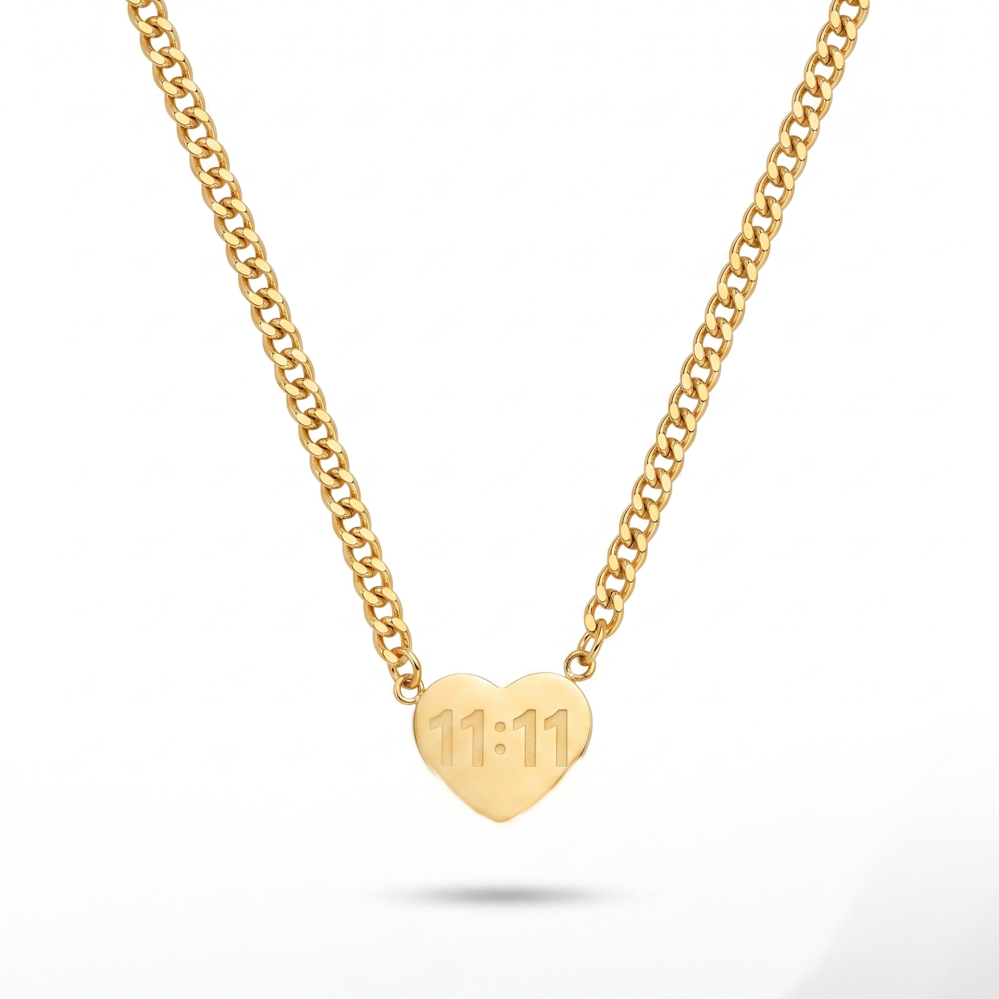 1111 Heart Charm Necklace