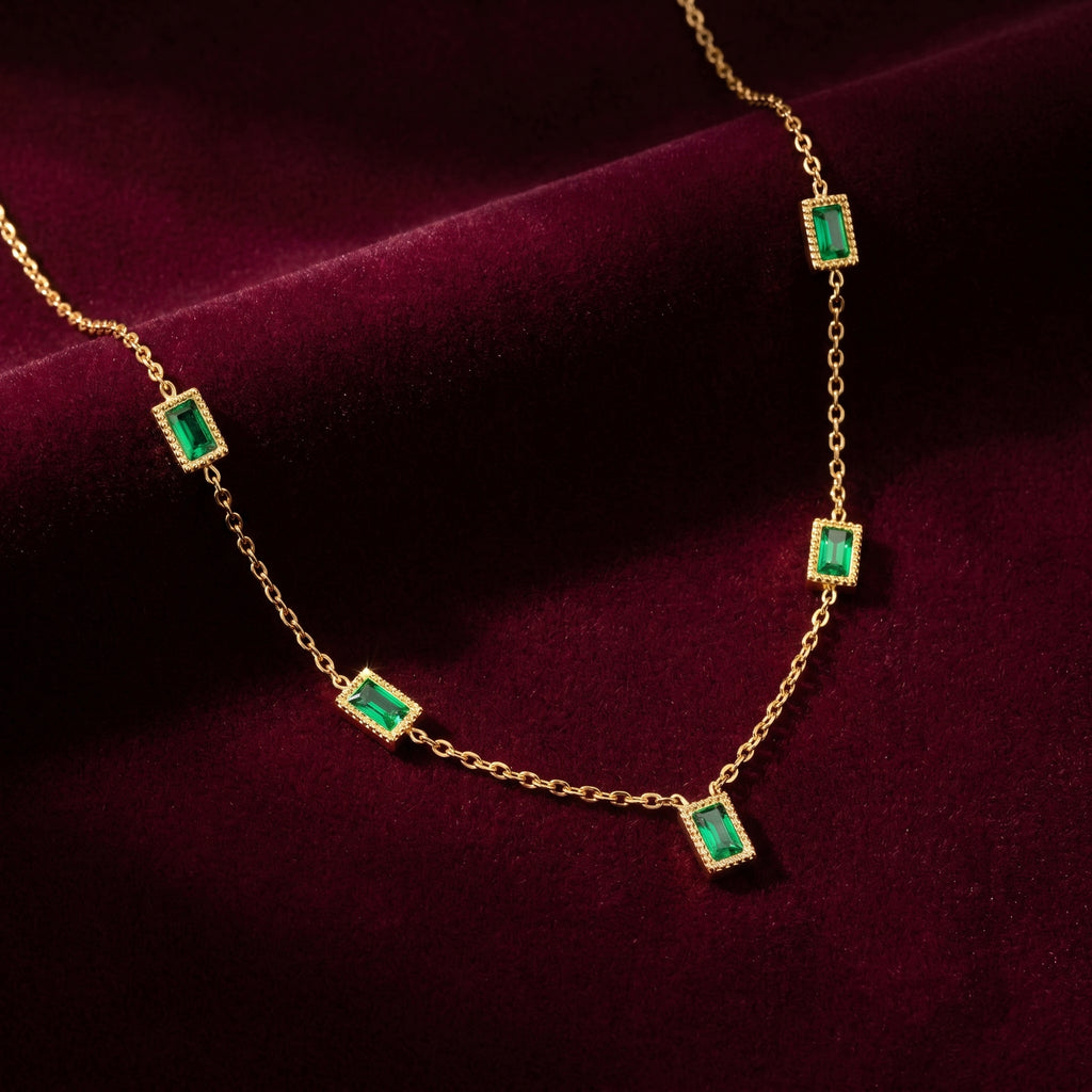 Emerald Charm Necklace