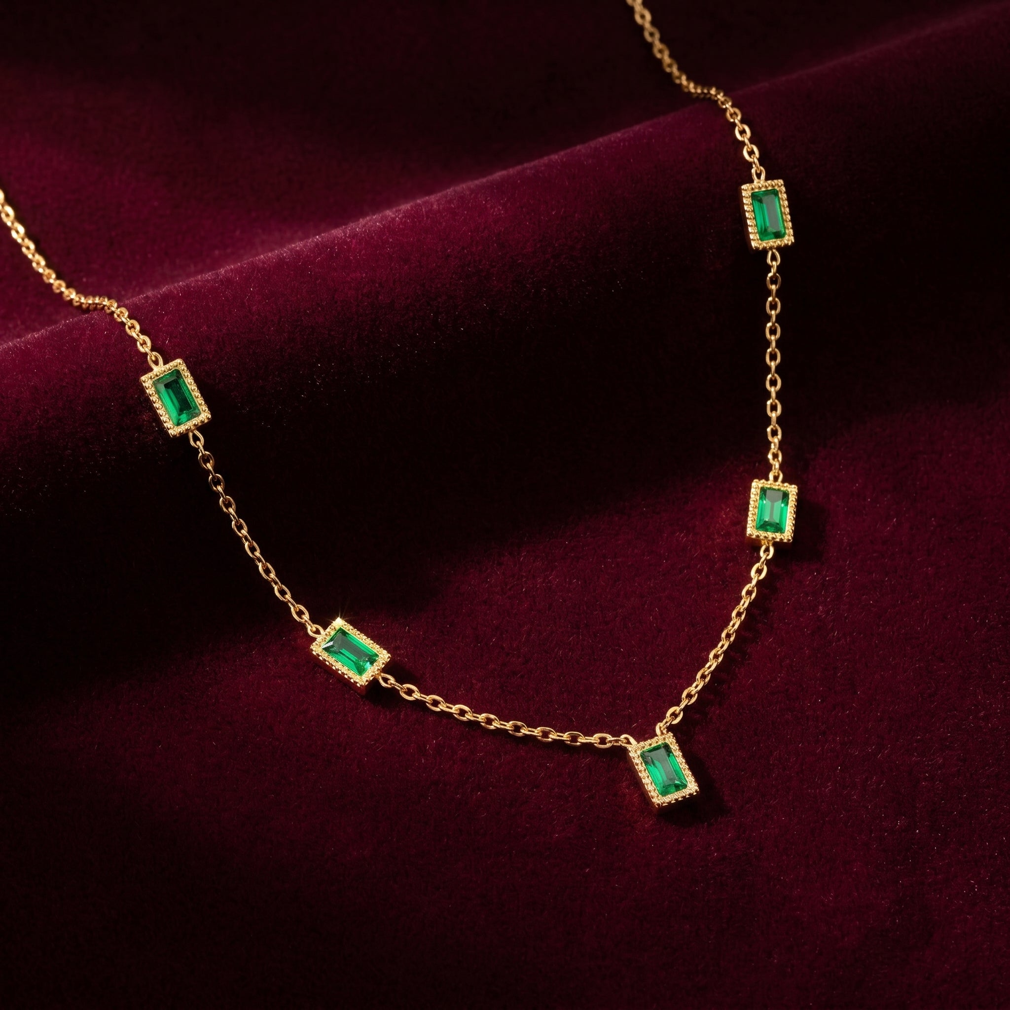 Emerald Charm Necklace