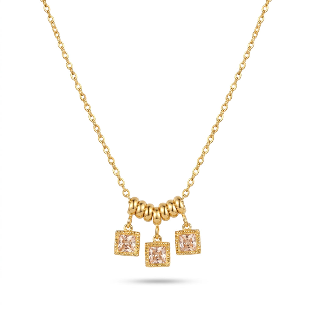 Trinity Crystal Charm Necklace