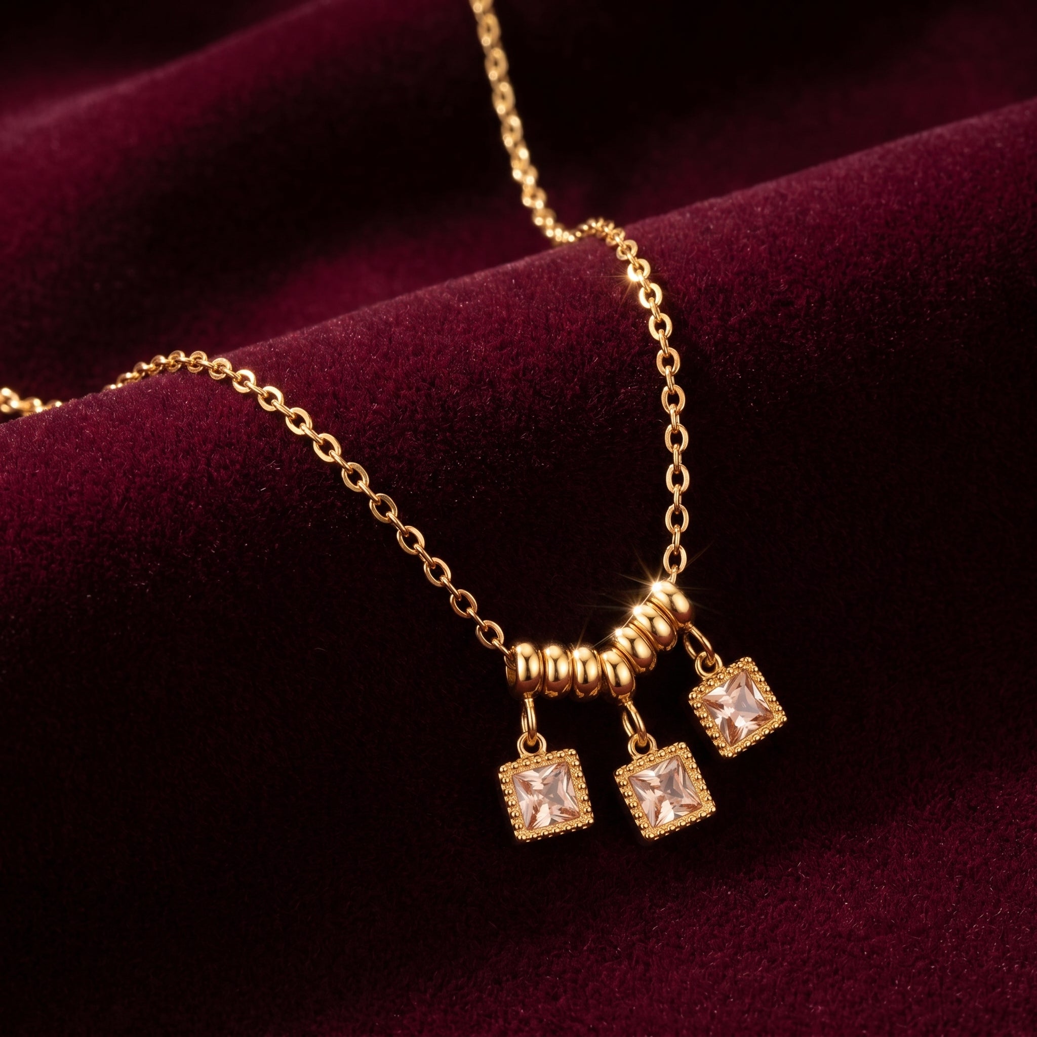 Trinity Crystal Charm Necklace