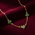 Emerald Clover Charm Necklace