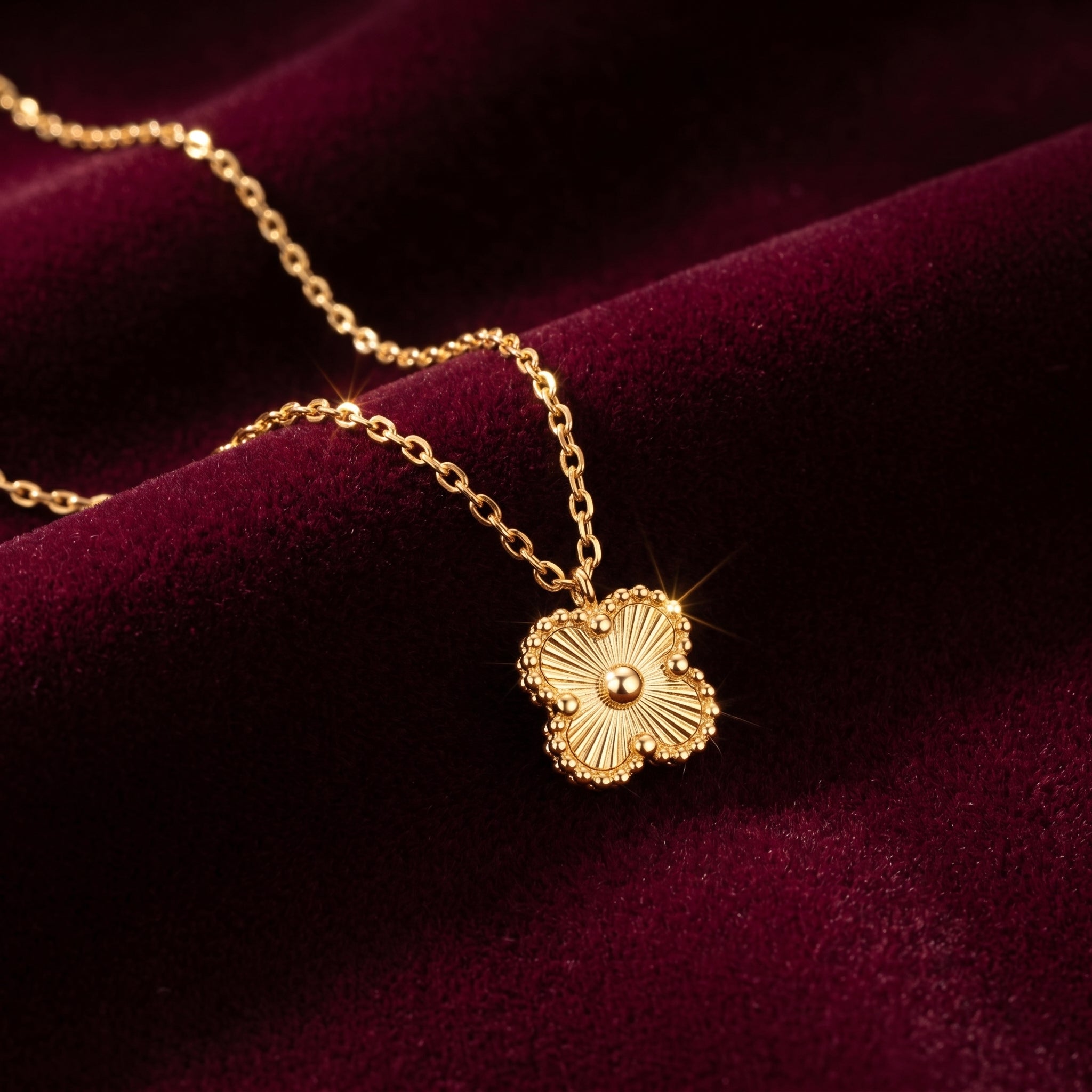 Emerald Clover Charm Necklace