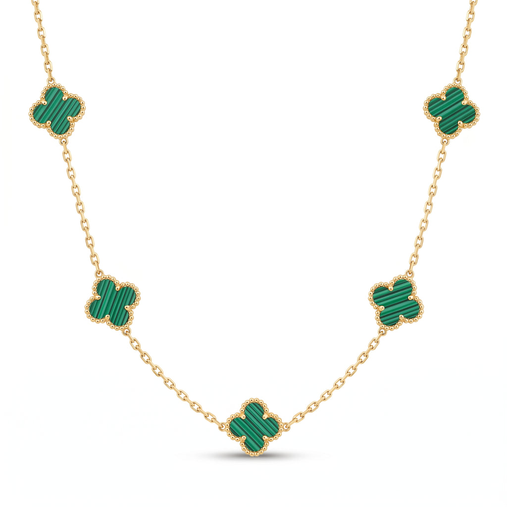 Emerald Clover Station Necklace