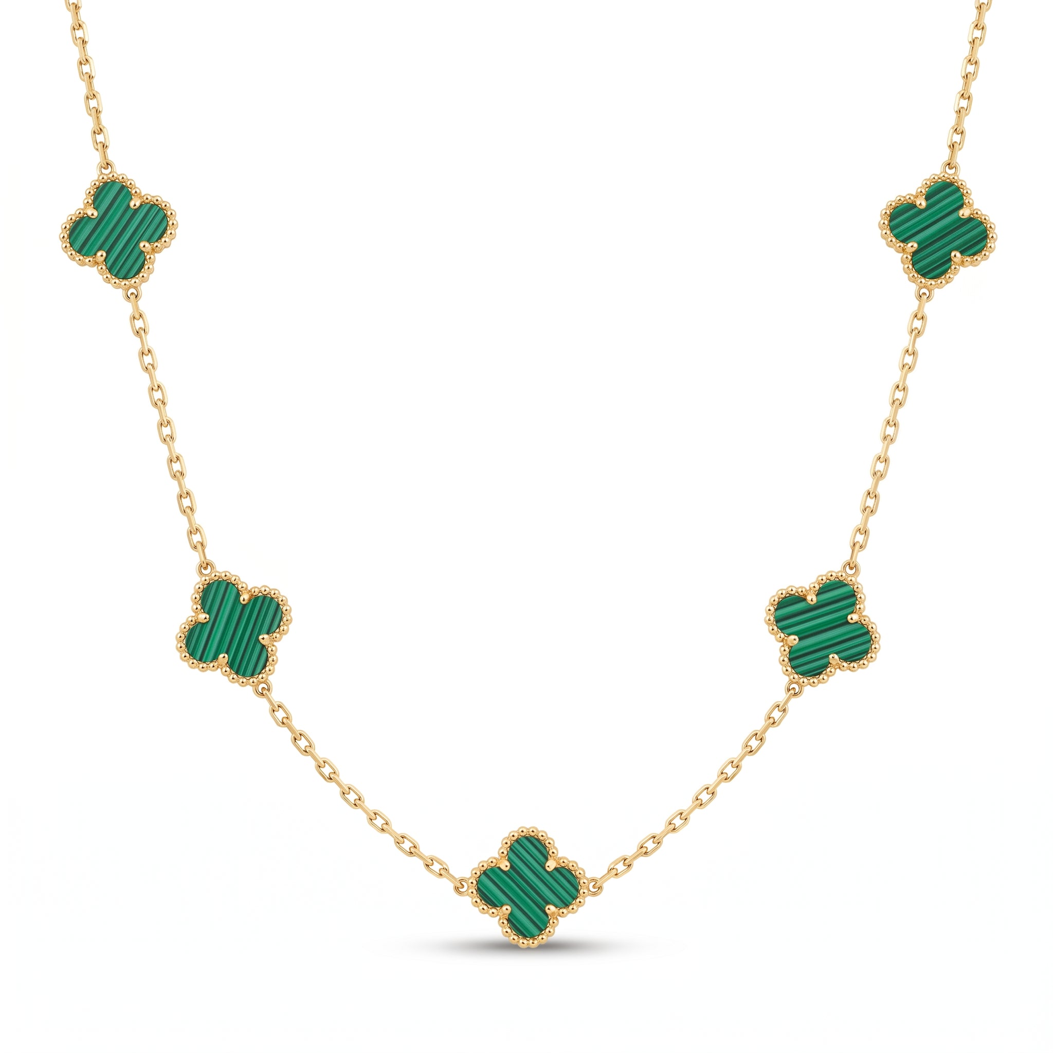 Emerald Clover Station Necklace