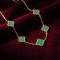 Emerald Clover Station Necklace