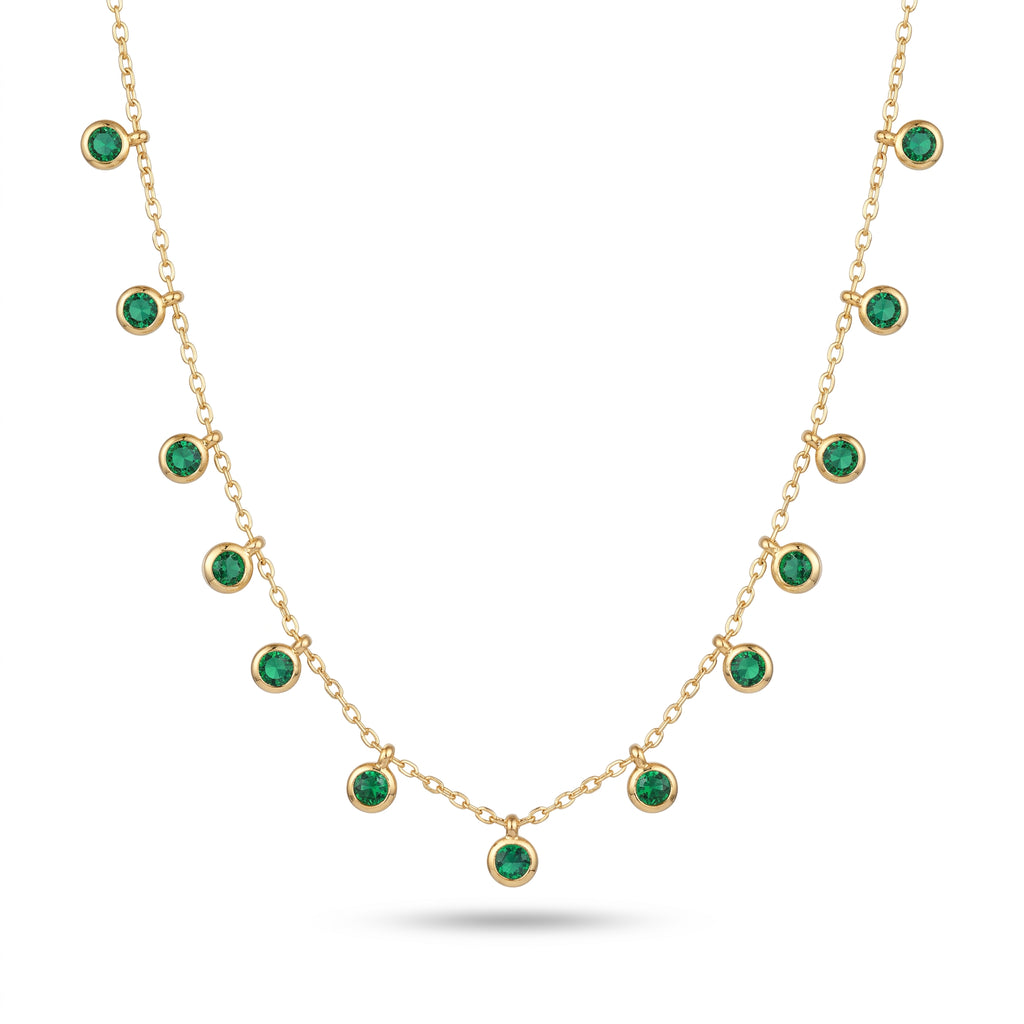 Emerald Drape Charm Necklace