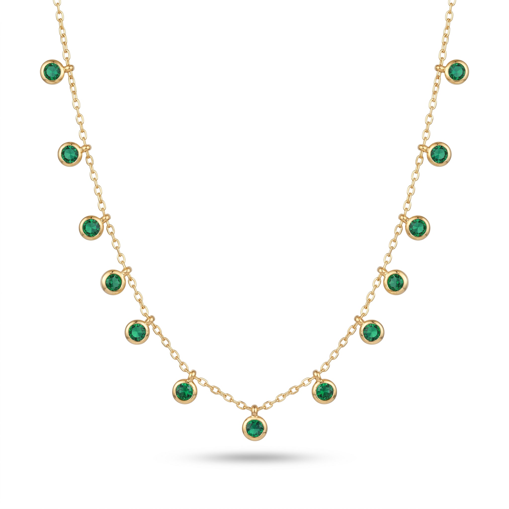 Emerald Drape Charm Necklace