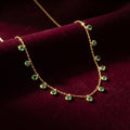 Emerald Drape Charm Necklace