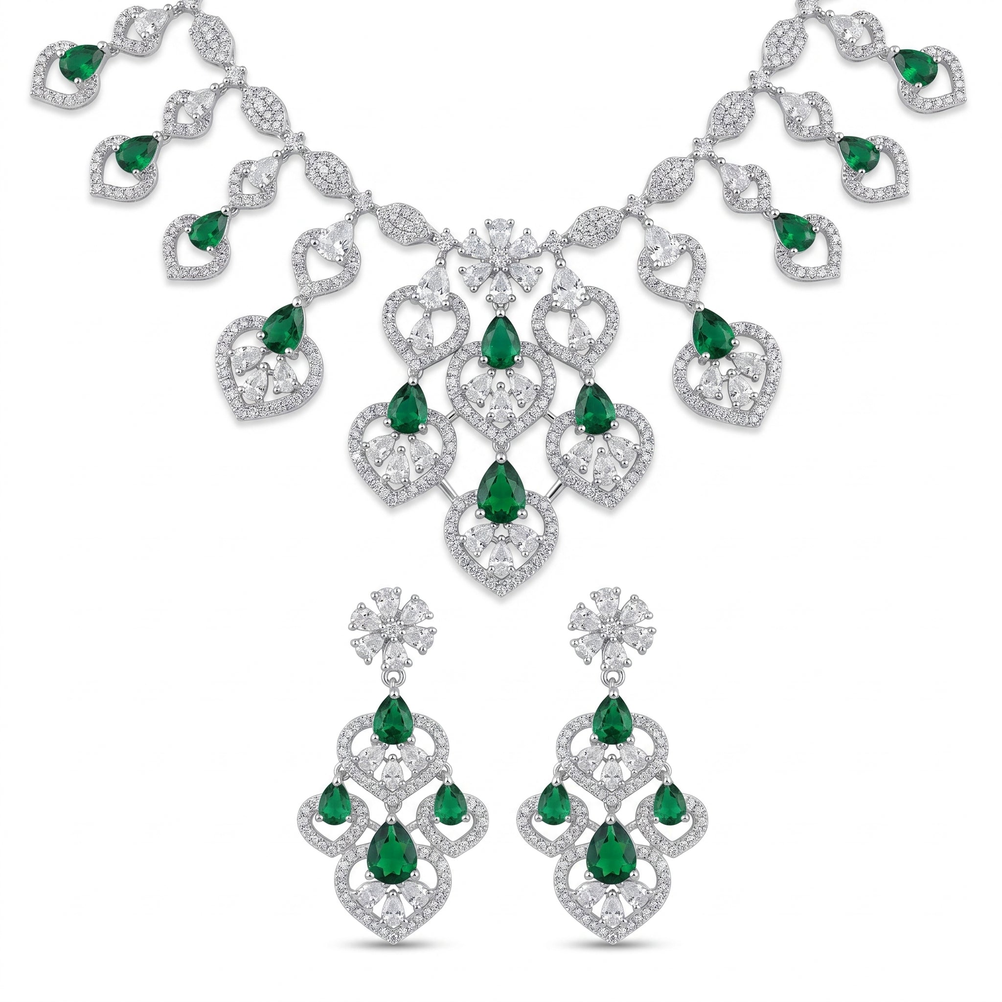 Rivaya Emerald Heart Royale Bridal Set
