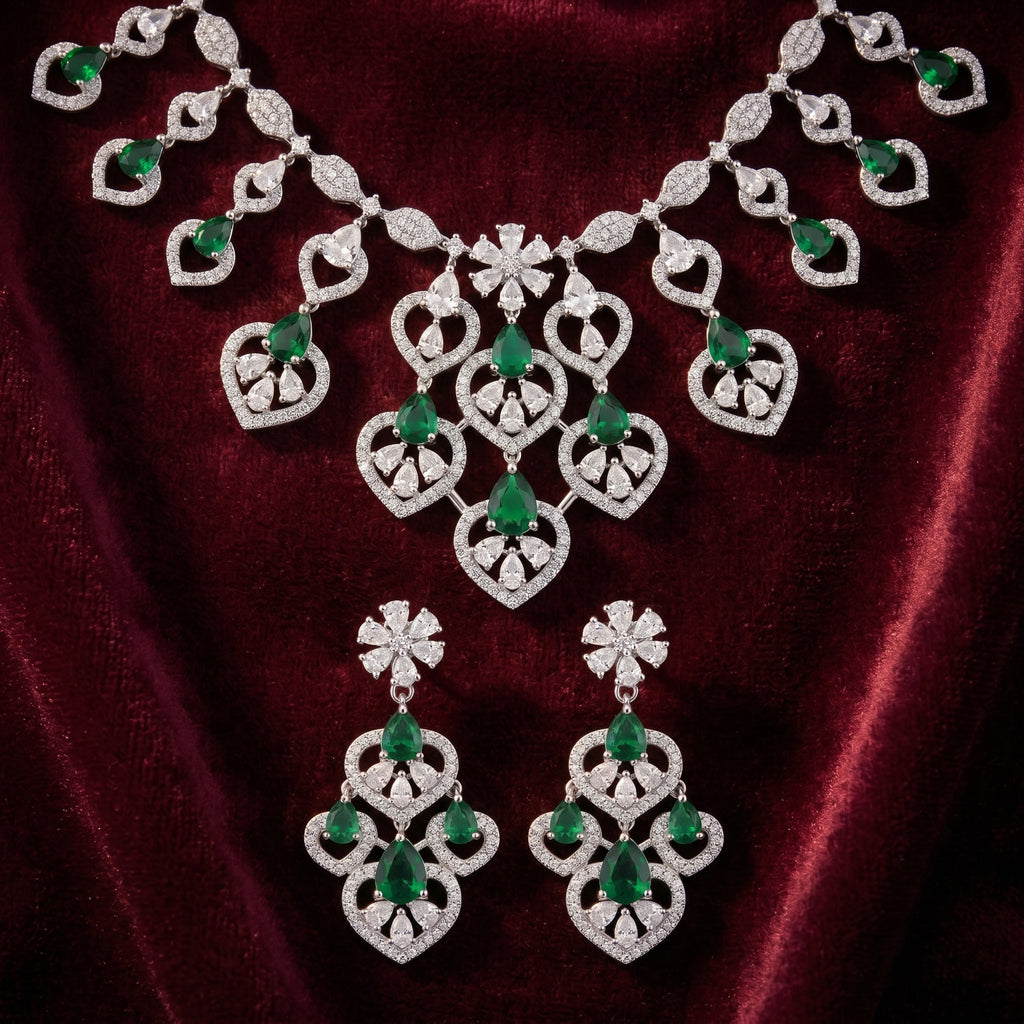 Rivaya Emerald Heart Royale Bridal Set