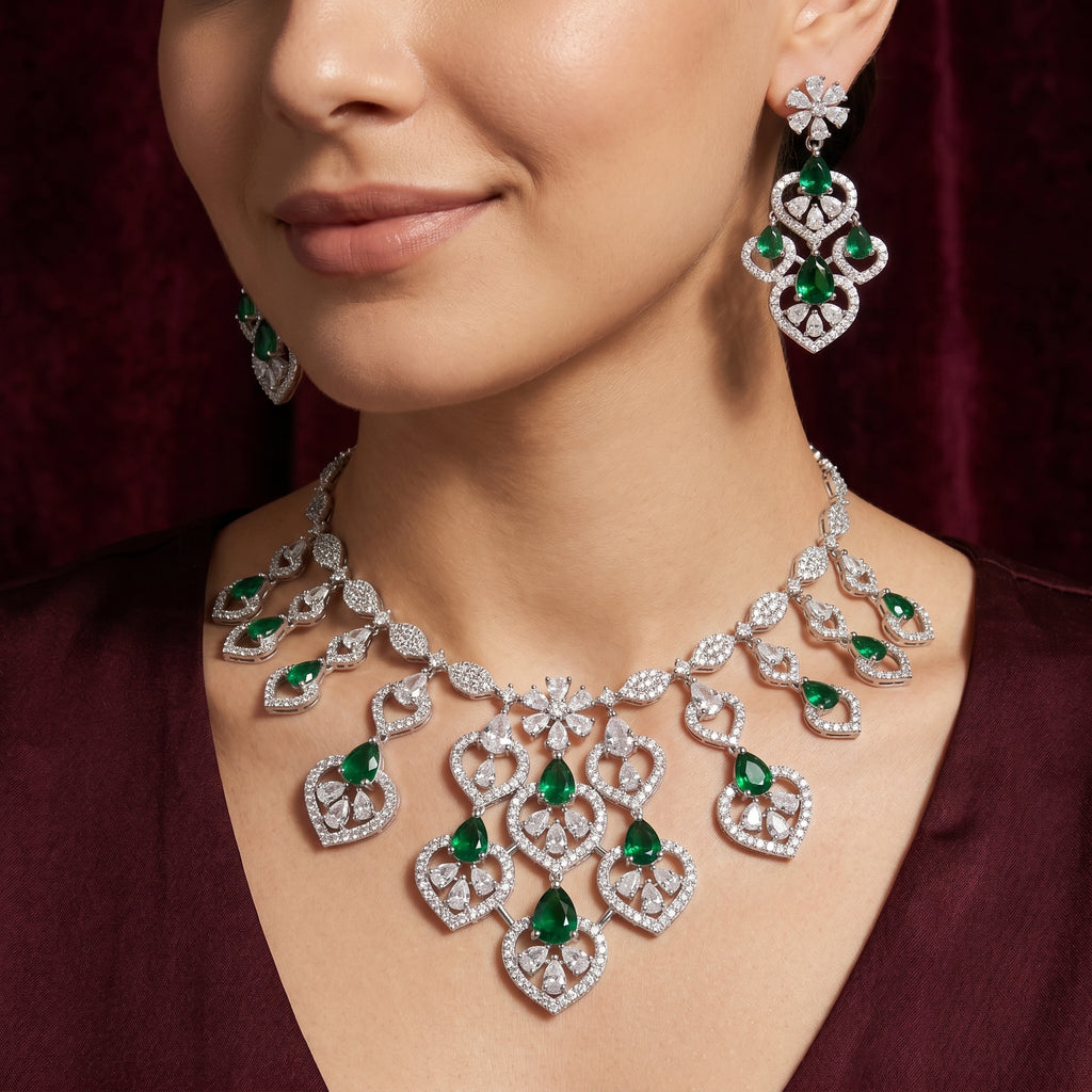 Rivaya Emerald Heart Royale Bridal Set