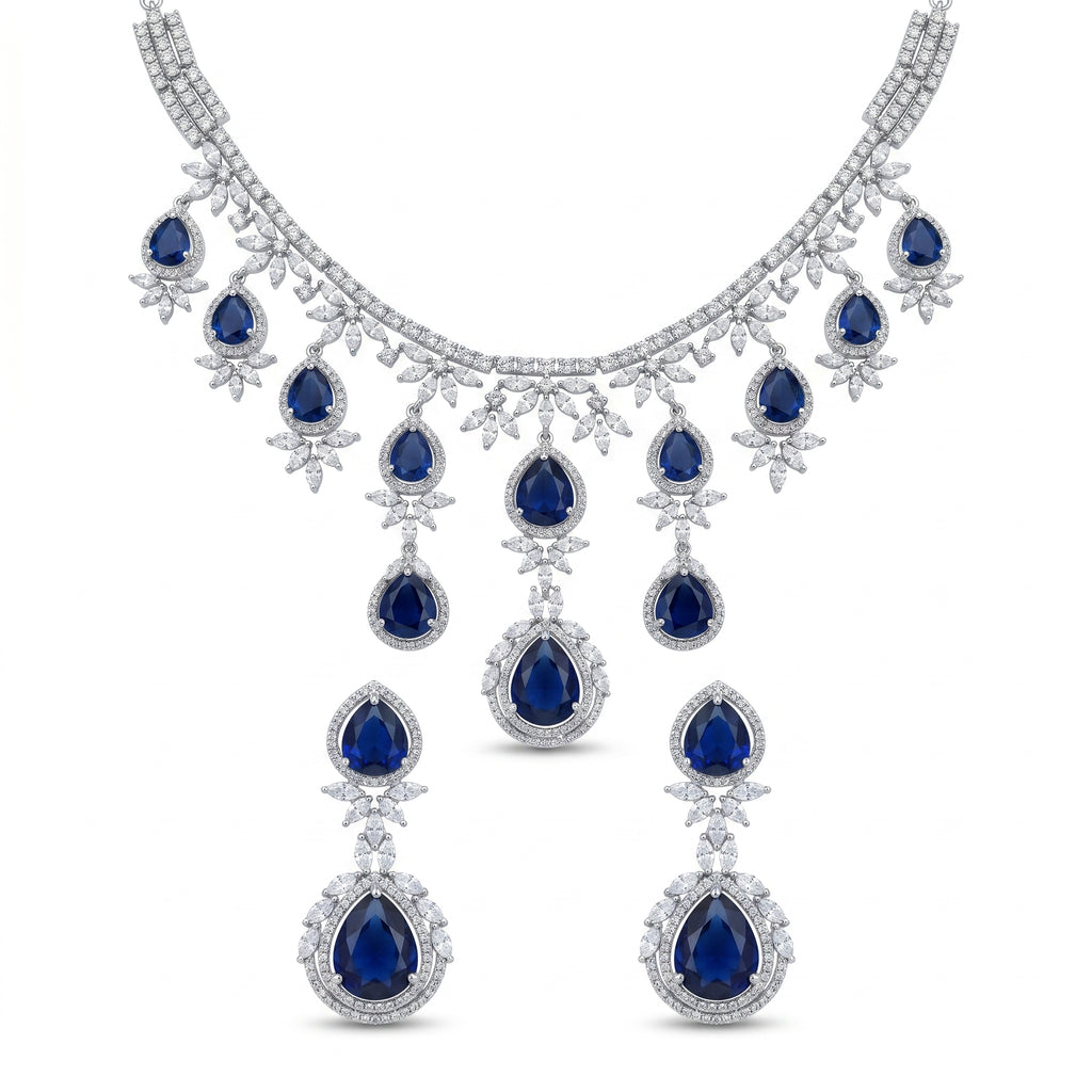 Rivaya Sapphire Royale Bridal Necklace Set