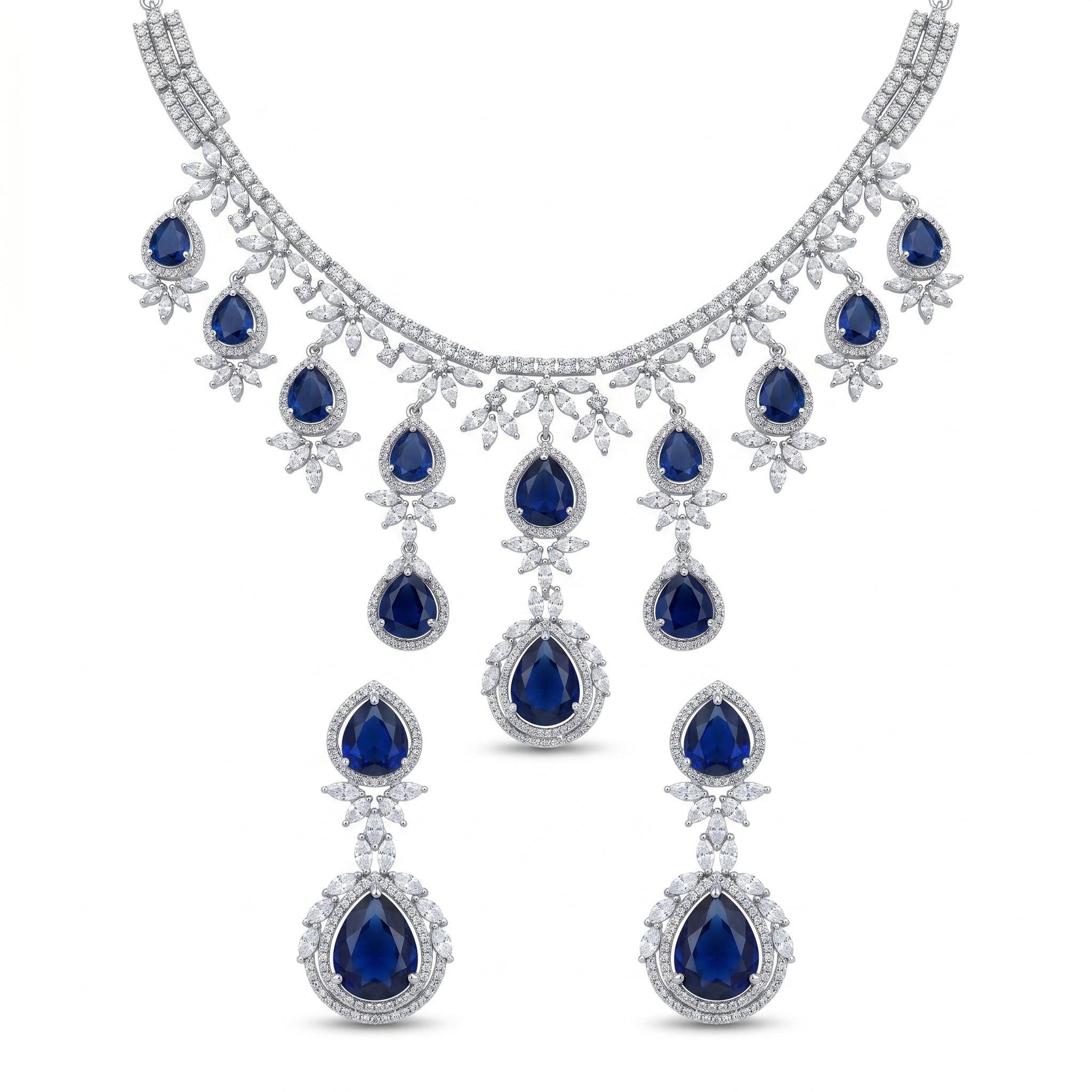 Rivaya Sapphire Royale Bridal Necklace Set