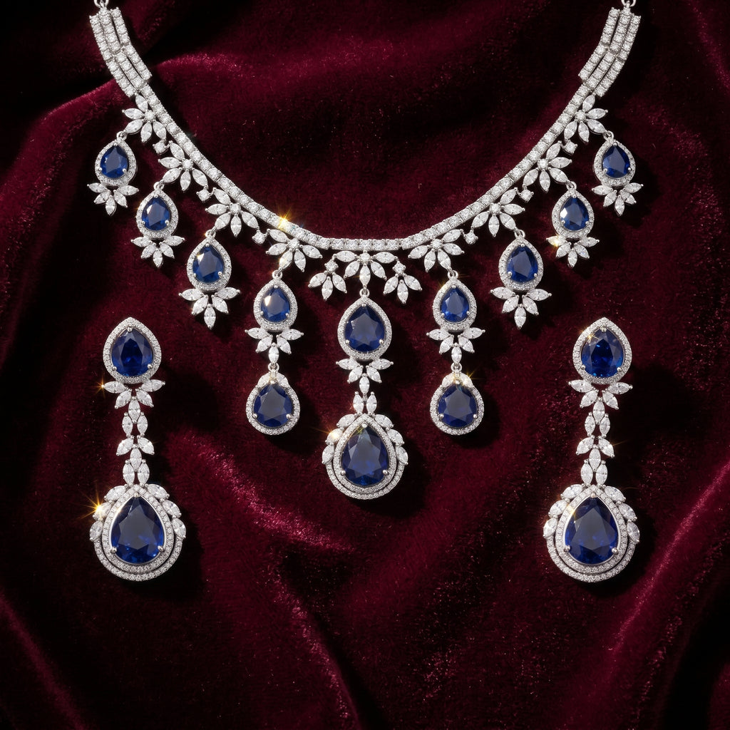 Rivaya Sapphire Royale Bridal Necklace Set