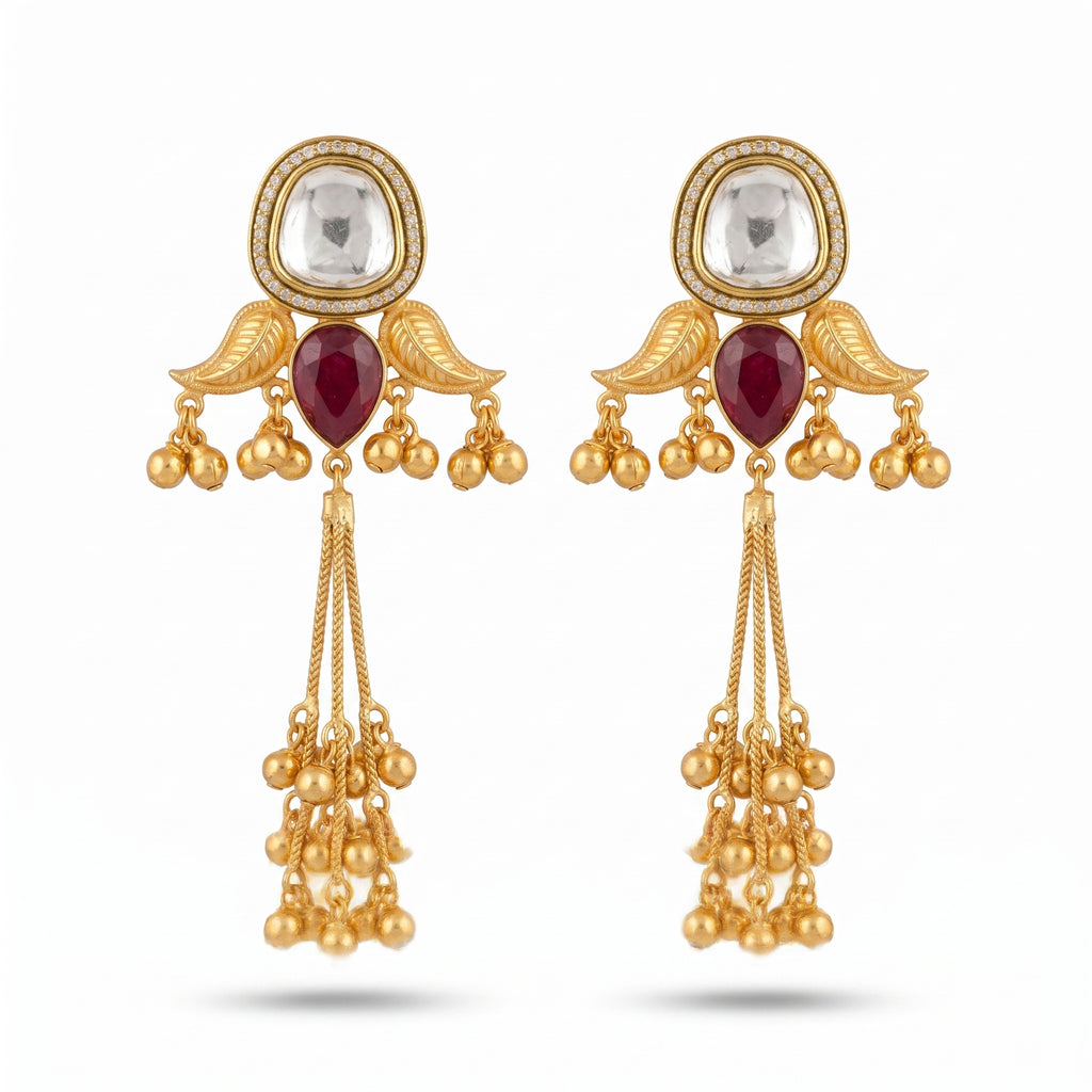 Noor Kundan Tassel Earrings
