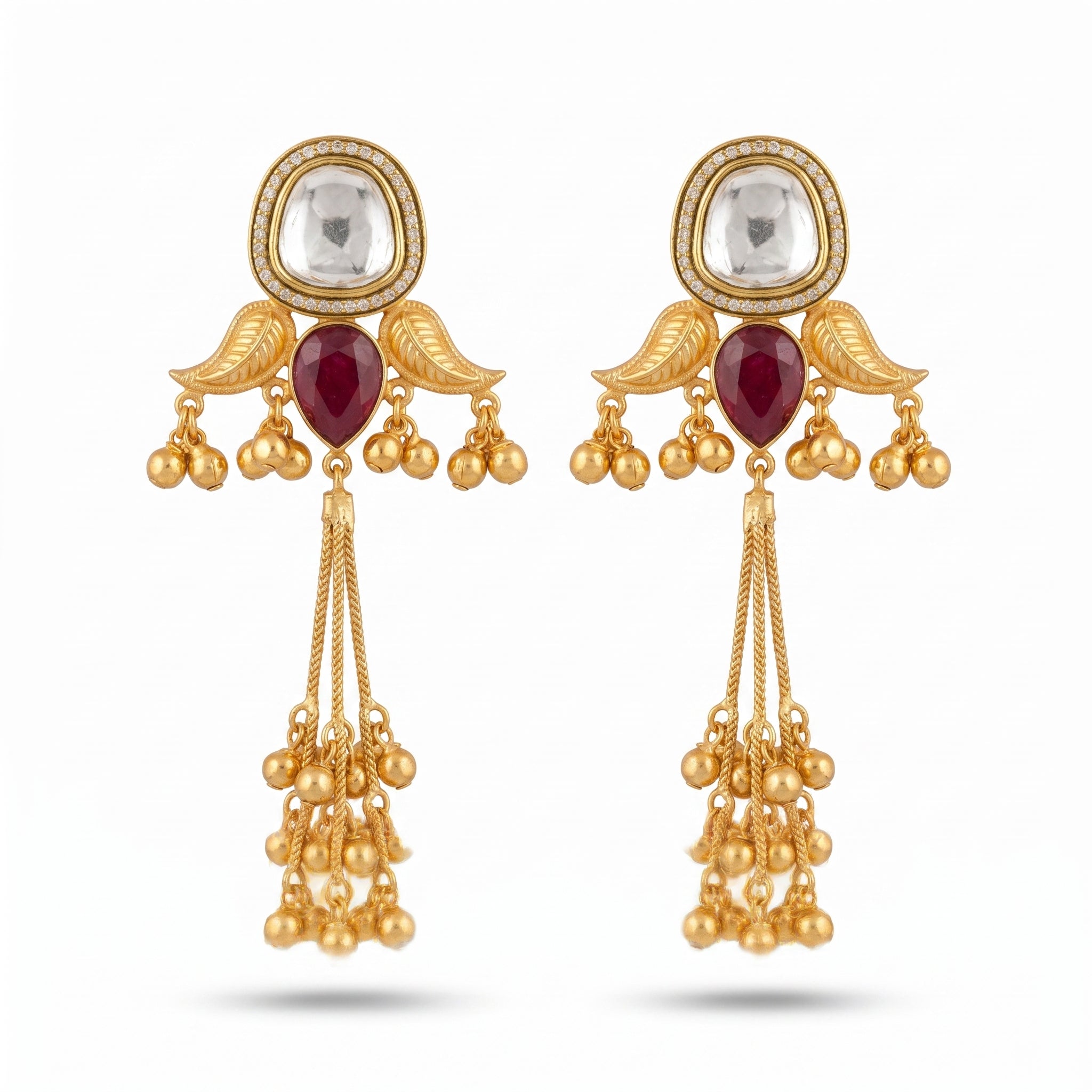 Noor Kundan Tassel Earrings