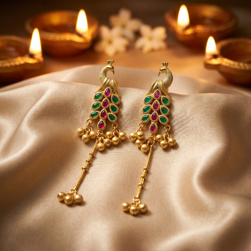 Mayura Drop Tassel Earrings