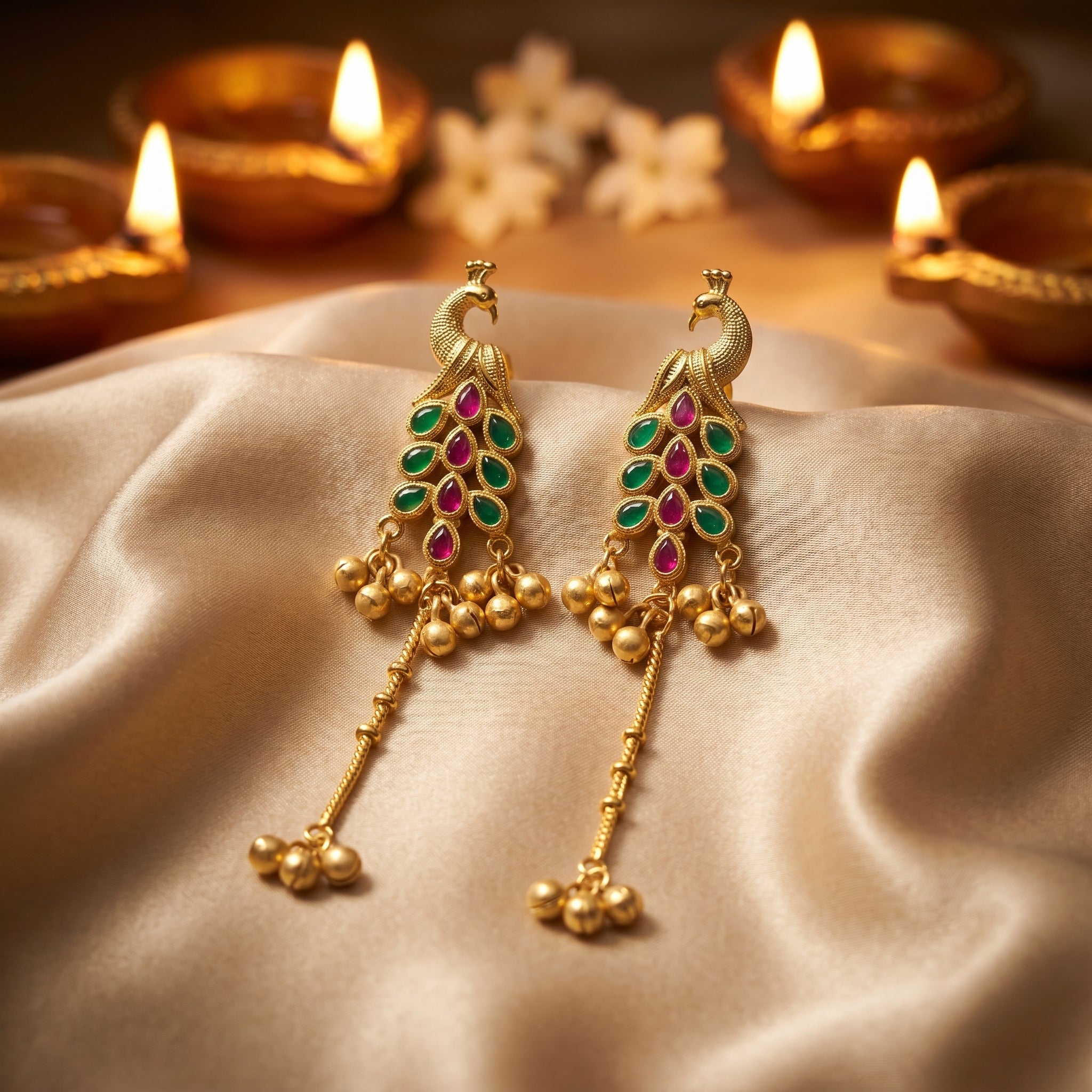 Mayura Drop Tassel Earrings
