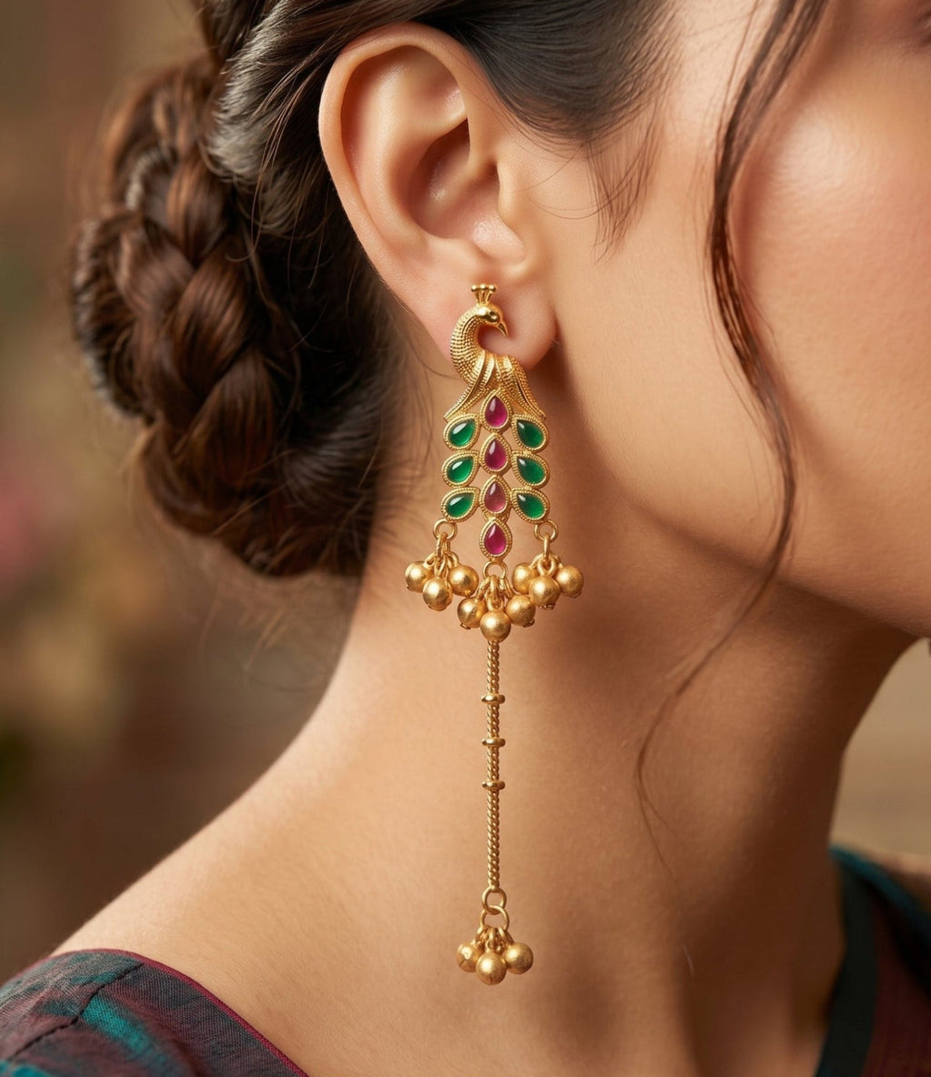 Mayura Drop Tassel Earrings