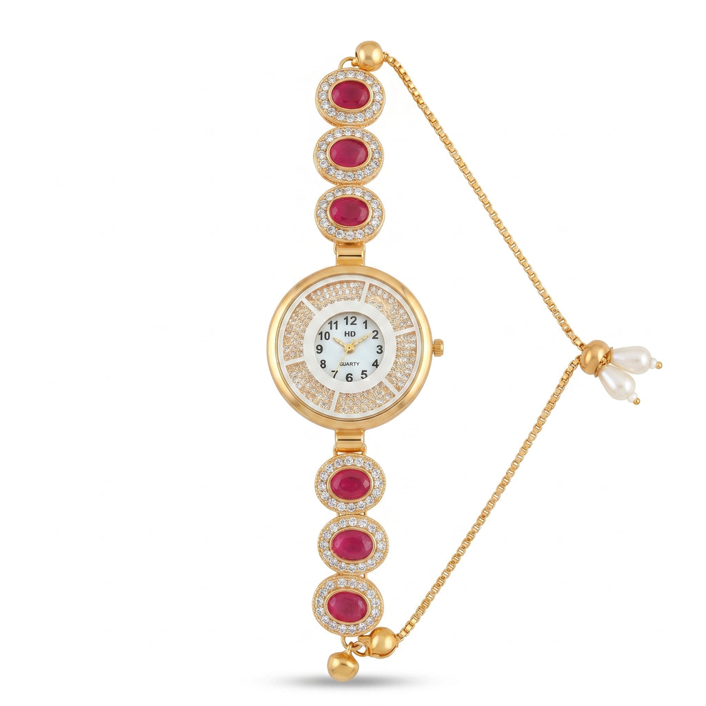 Kashmiri Ruby Glow Watch