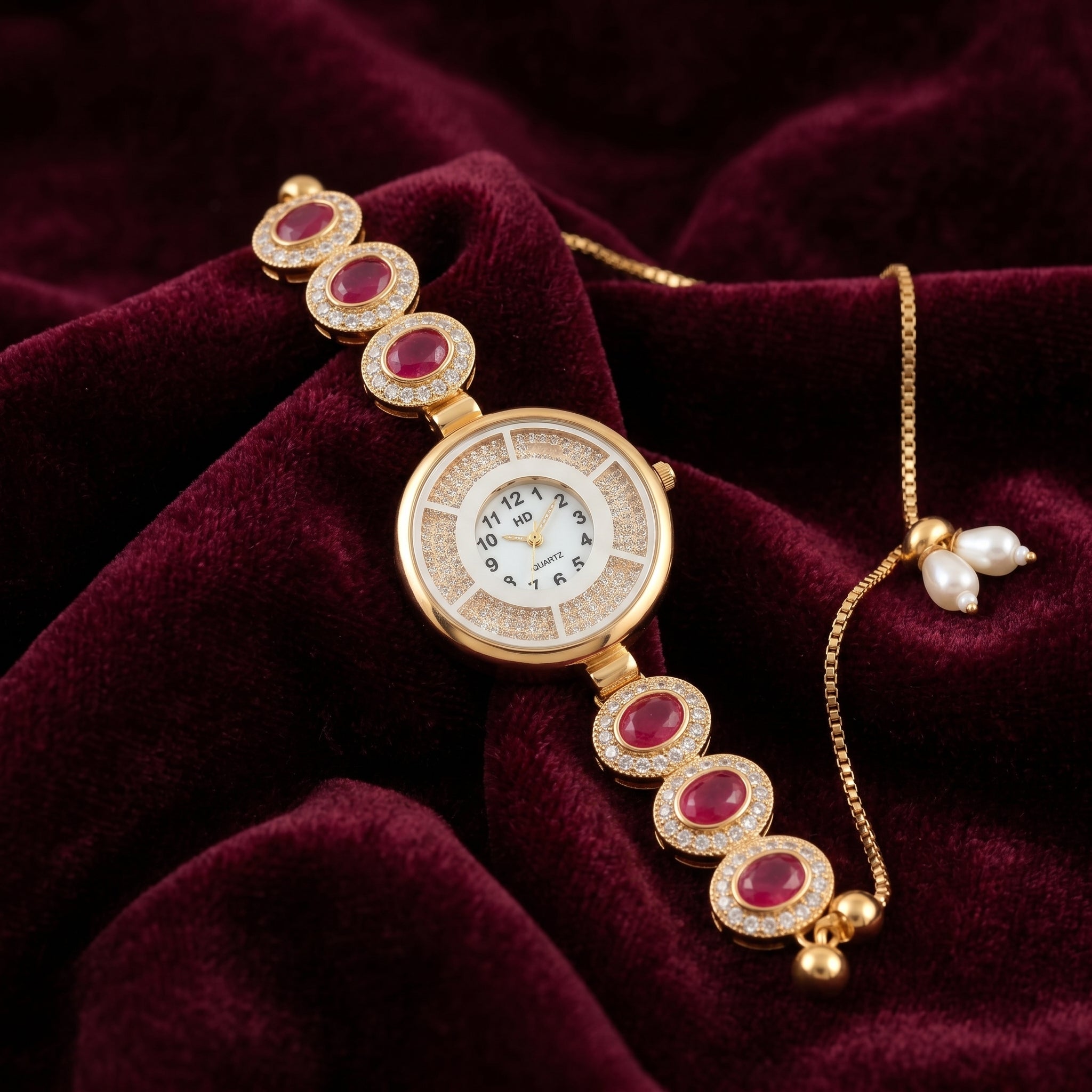 Kashmiri Ruby Glow Watch