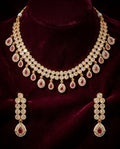 Ruby Drop Regal Necklace Set