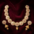 Floral Enamel Jhumka Necklace Set