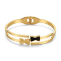 Minimal Bow Accent Gold Bracelet