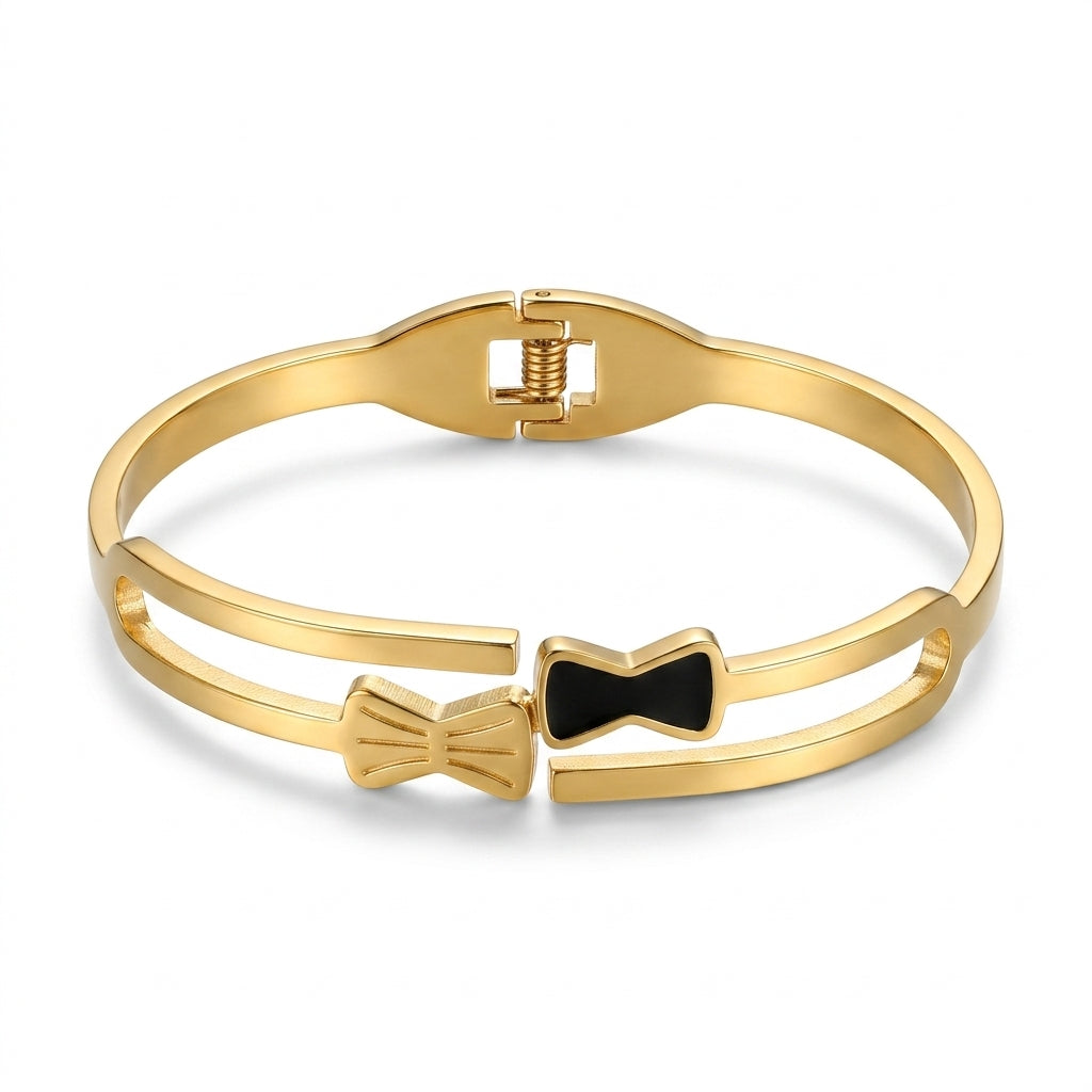 Minimal Bow Accent Gold Bracelet