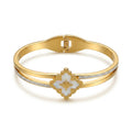 Celestial Clover Pearl Gold Bracelet